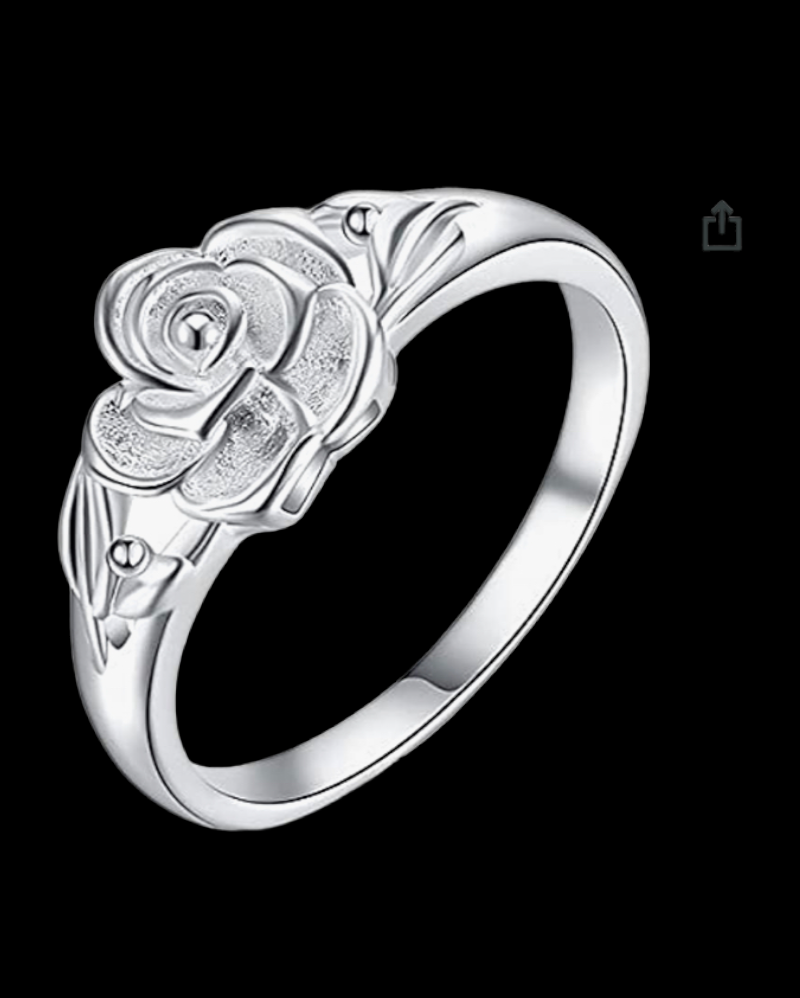 Vintage Rose 925 Silver Ring