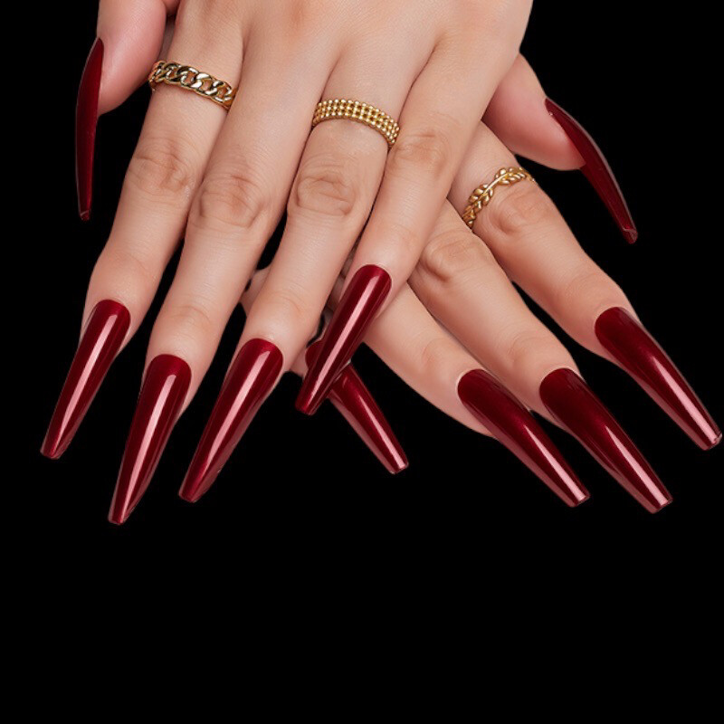 Red Wine Press On Nails