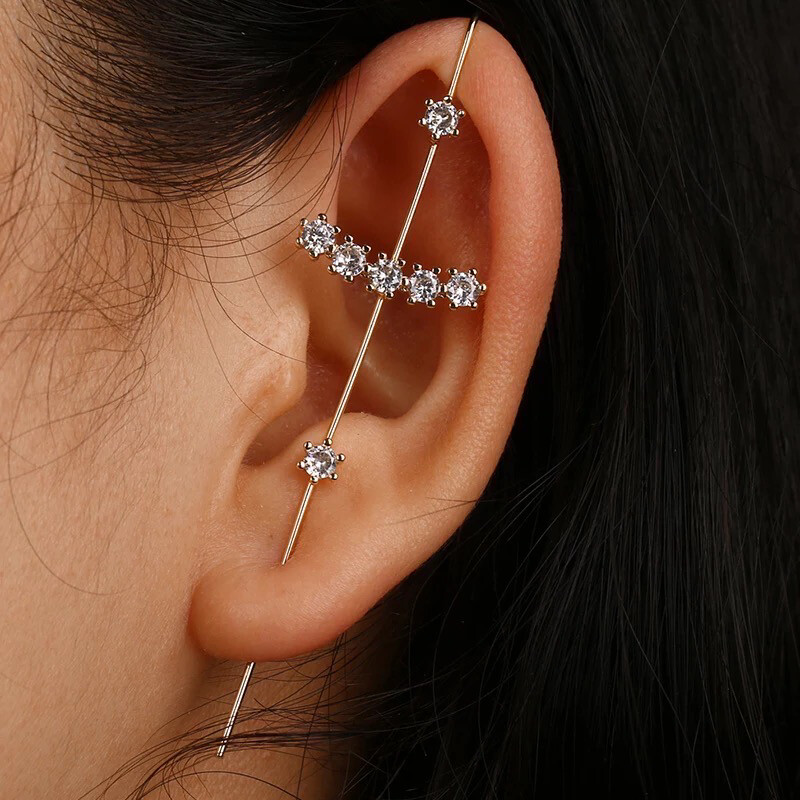 Diamond Ear Pin Earring