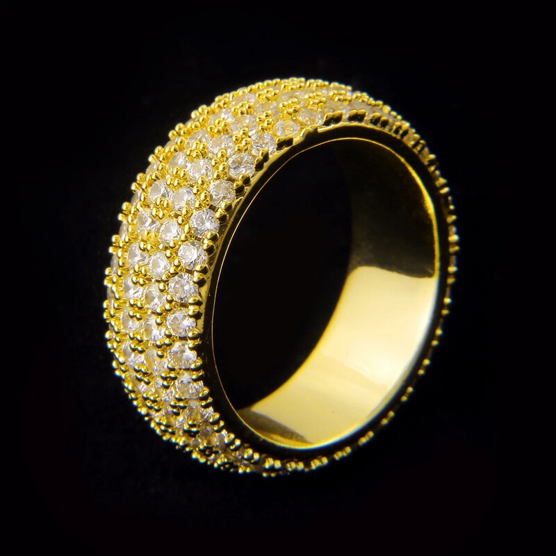 24k Gold Iced Out Ring