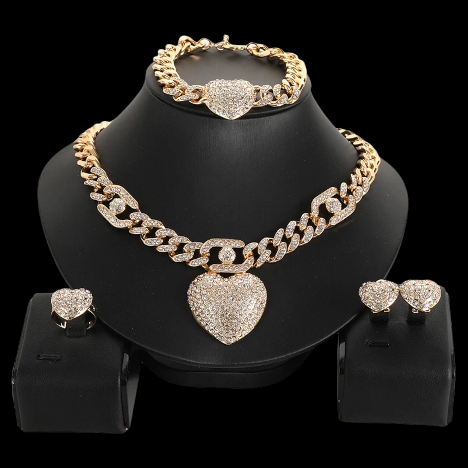 Goddess Heart 18k Gold Jewelry Set