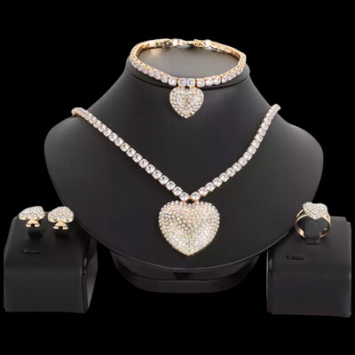 Goddess Super Heart 18k Gold Jewelry Set