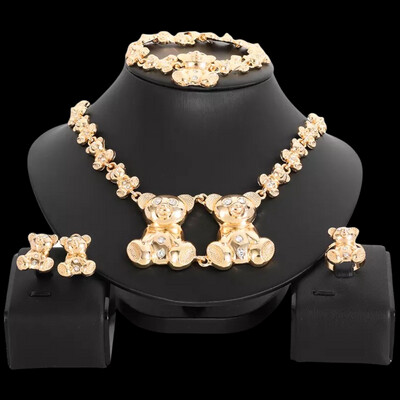 Goddess Bear 18k Gold Jewelry Set