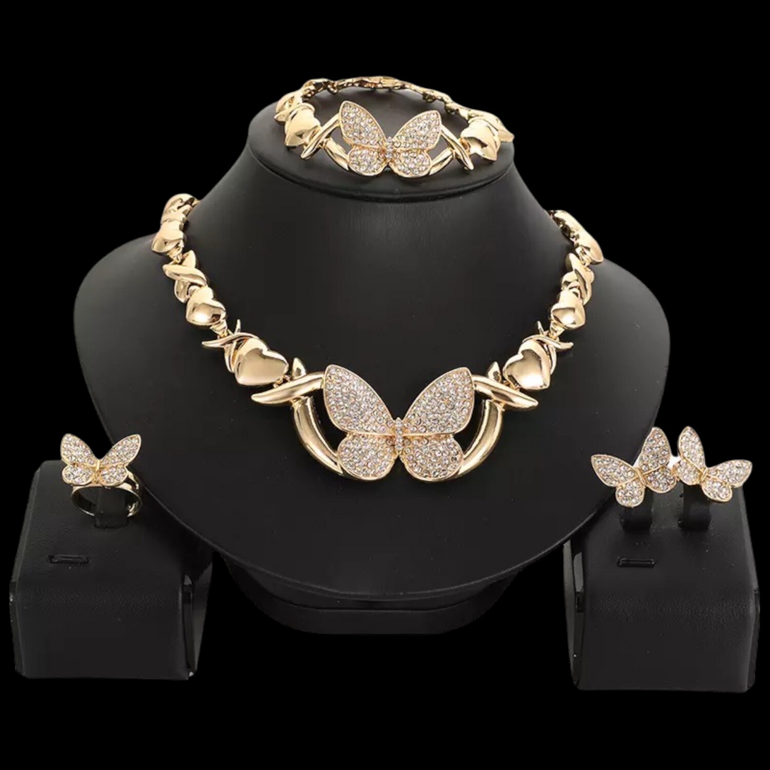 Goddess Butterfly 18k Gold Jewelry Set