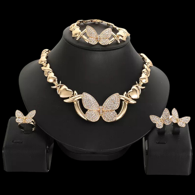 Goddess Butterfly 18k Gold Jewelry Set