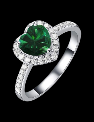 14k Green Heart Ring