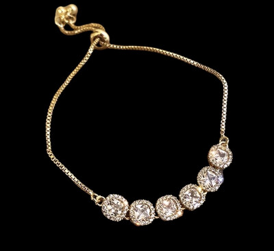Crystal Shine 14k Gold Bracelet