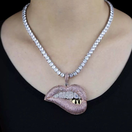 Big Bling Mouth Necklace 