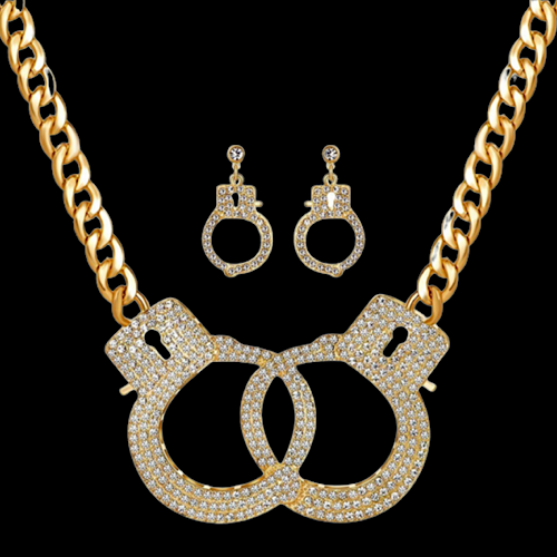 Handcuff Necklace and Earrings Set 