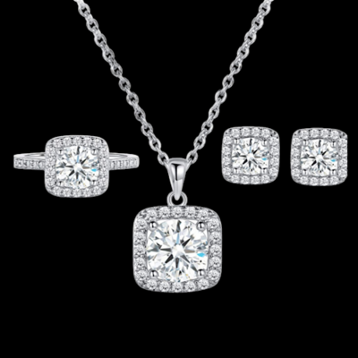 White Gold Plated Jewelry Set 