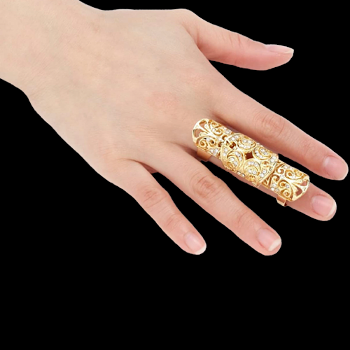Crystal Double Knuckle Ring 