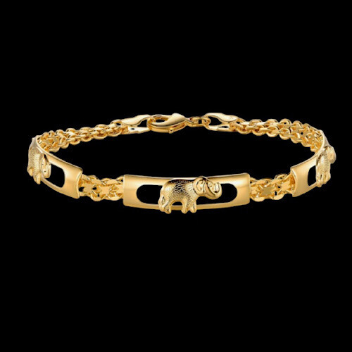 18K Gold Plated Elephant Bracelet