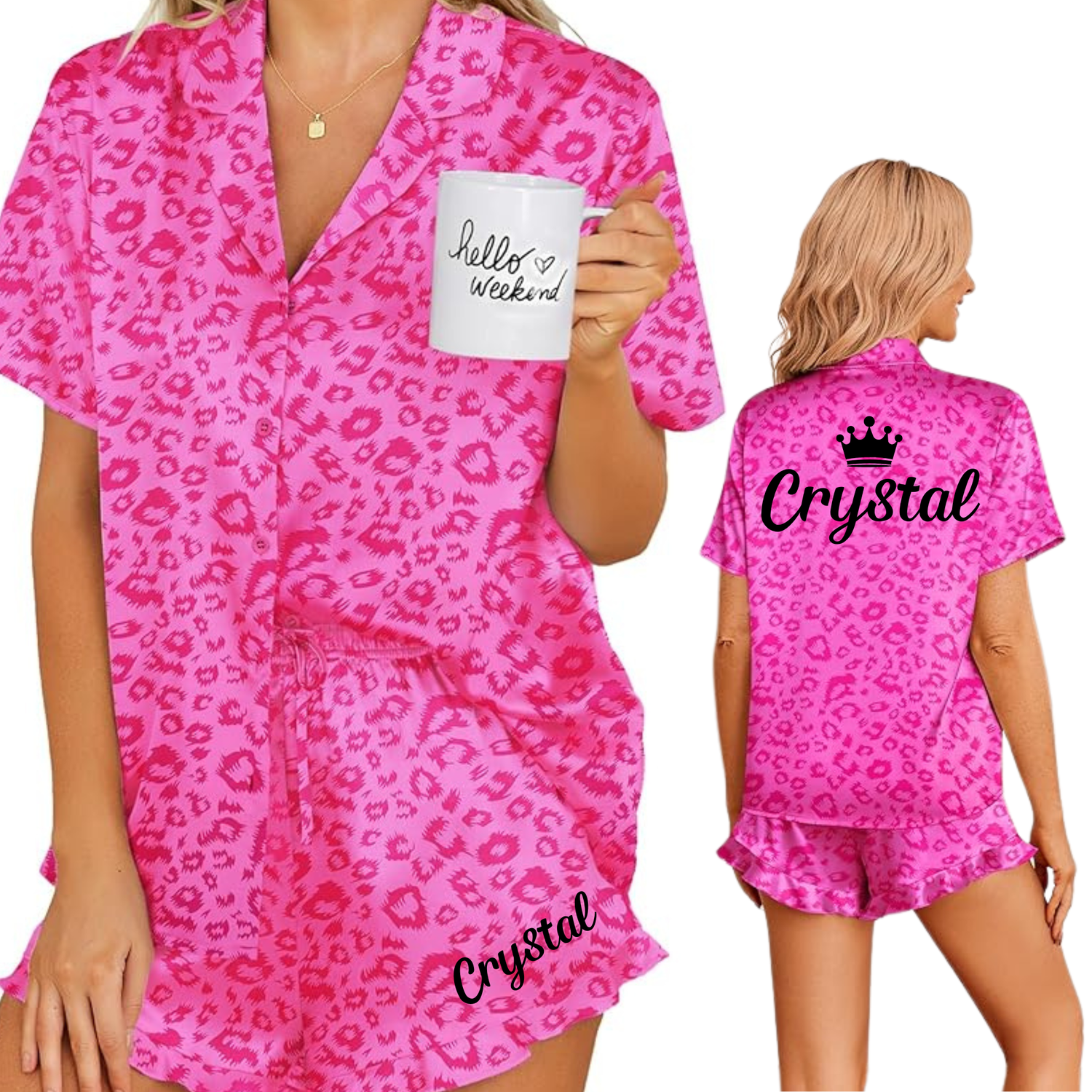 Adult Satin PJ Short Set