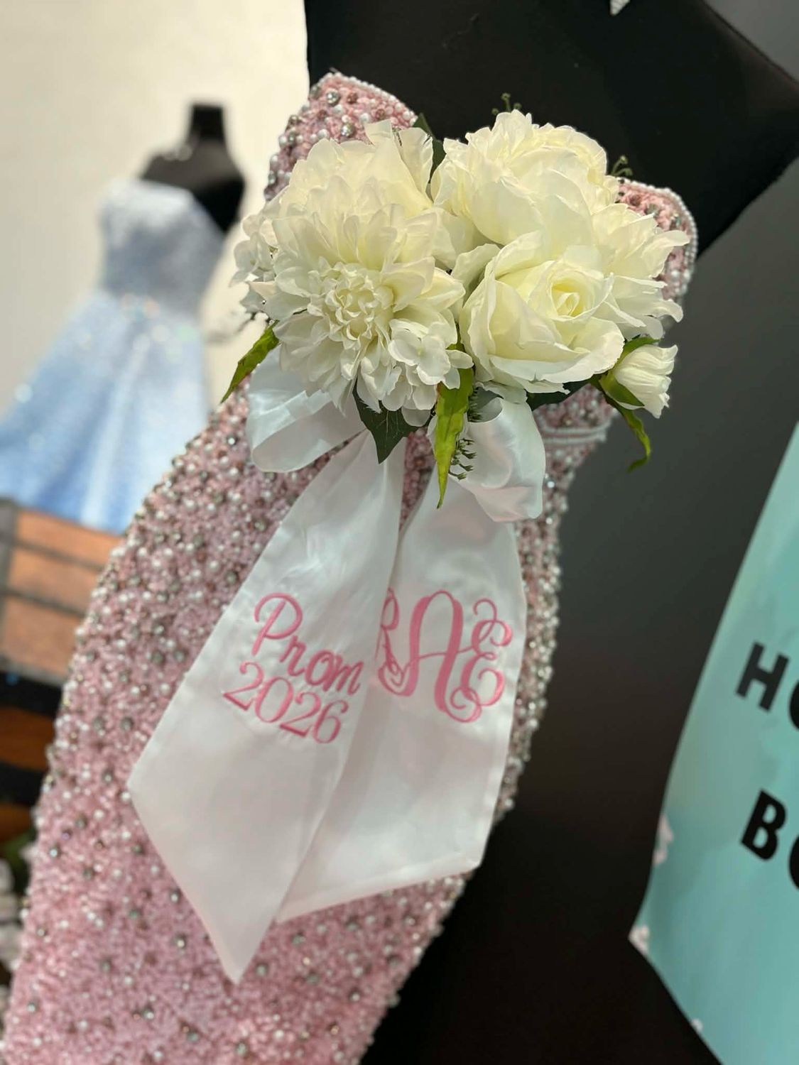 Embroidered Bouquet Sash