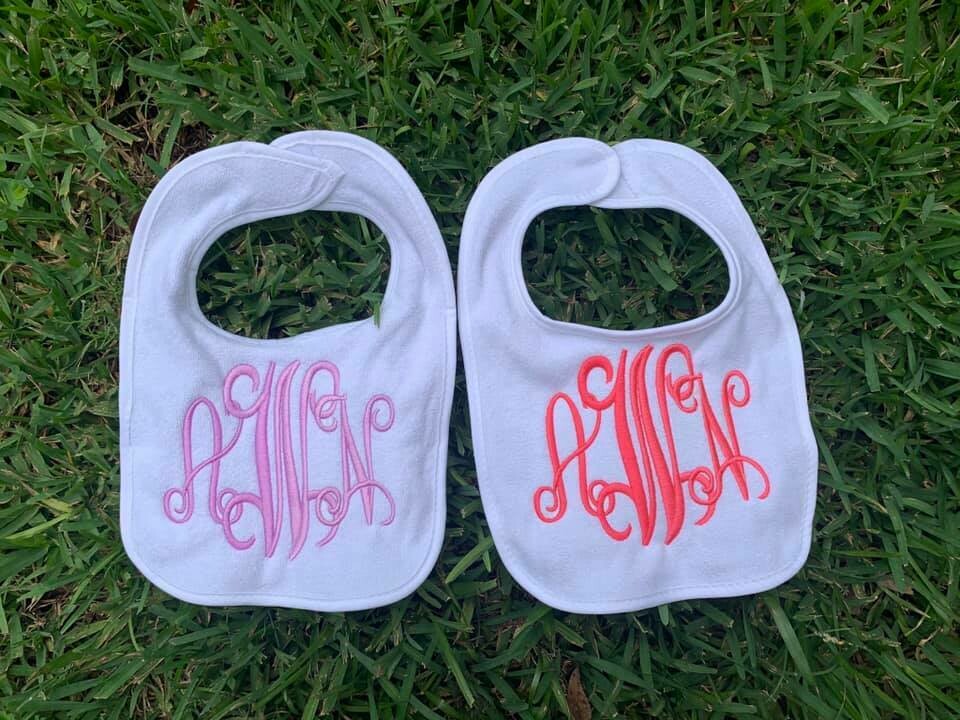 Monogrammed Baby Bibs