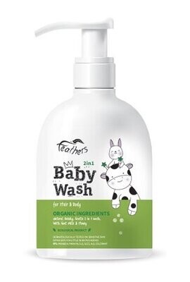 Feathers - Geitenmelk en Honing - Baby Wash 2 in 1 (Shampoo en zeep) - 300 ml