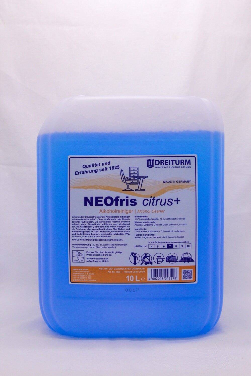 Dreiturm NEOfris citrus+ Alkoholreiniger 10 Liter