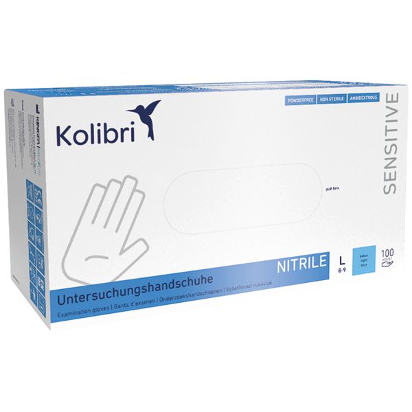 Kolibri Sensitive Nitril U-Handschuh hellblau 100Stk puderfrei