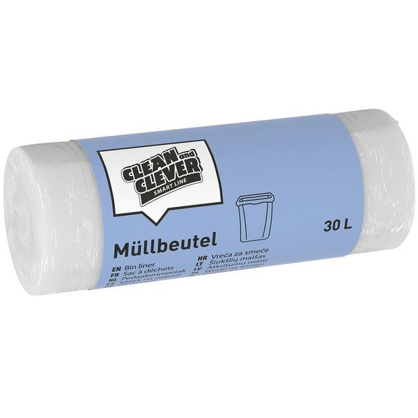 SMA72 Müllbeutel 30l transp. CLEAN and CLEVER 500x600 50Stk HDPE (40)