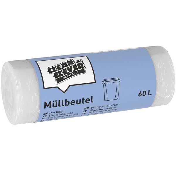 SMA72 Müllbeutel 60l transp. CLEAN and CLEVER 500x600 50Stk HDPE (40)