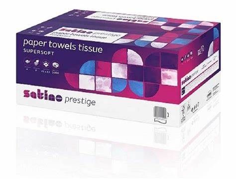 Handtuchpapier Satino Prestige, 25x23cm, 2lg, hochweiß, Zellstoff, 20x150 Tü/Krt.