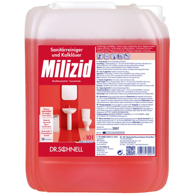 Dr. Schnell MILIZID, Citro, Lemonfresh, neutral Sanitärreiniger - 10 Liter - Kanister