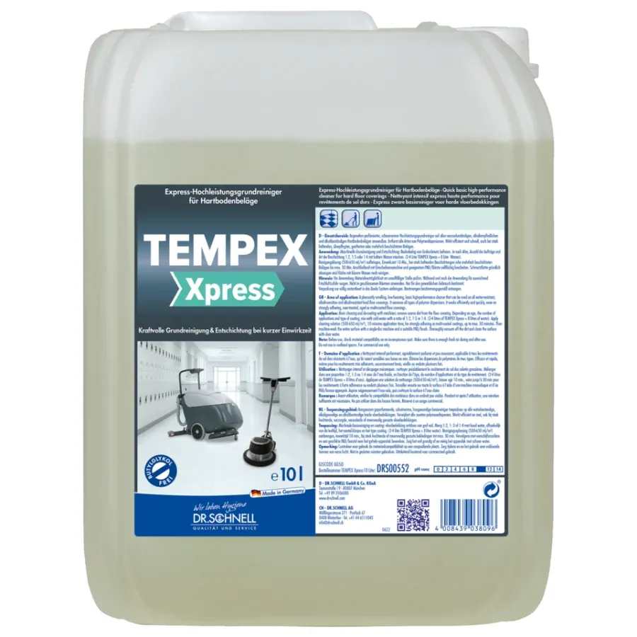Dr. Schnell Hartbodenreiniger Tempex Xpress, butoxyethanolfrei Grundreiniger für Hartbodenbeläge mit angenehmer Beduftung