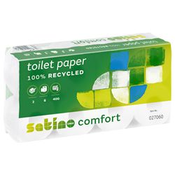 WEPA Satino Comfort Topa 2lg hochweiß 6x8Rll à 400Bl Recyclingpapier