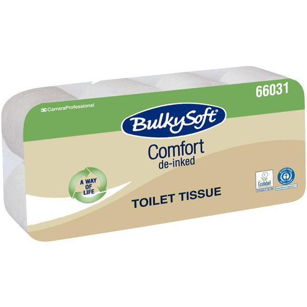 BulkySoft Comfort Topa weiß Kleinrolle 3lg 9x8Rll à 250Bl Toilettenpapier Recycling. 72 Rollen