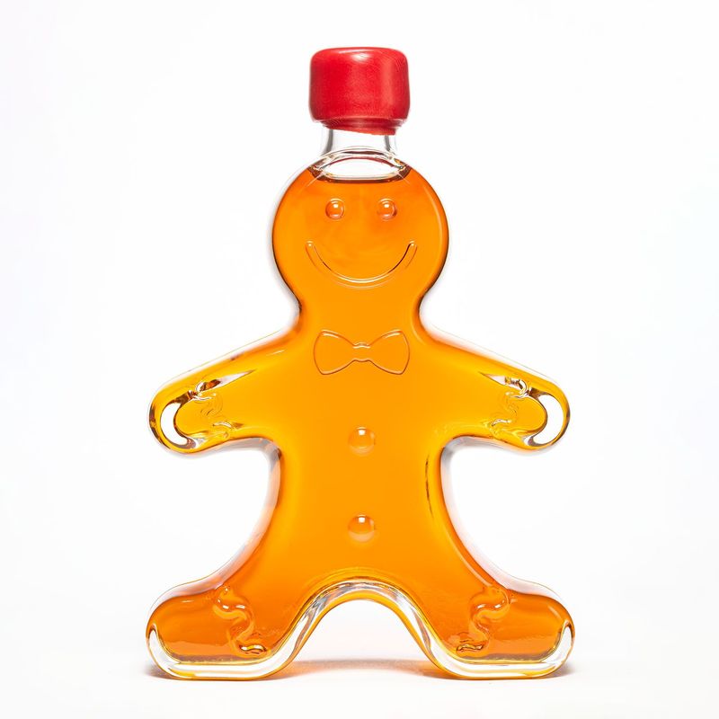 Gingerbread Man glass jar 1.7 ounces filled with maple syrup