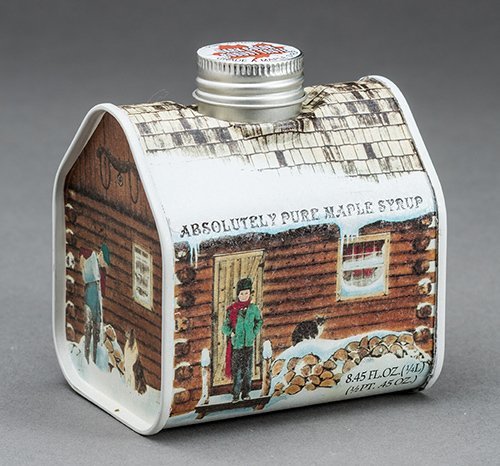 Maple Syrup Metal Log Cabin, 8.5 ounces