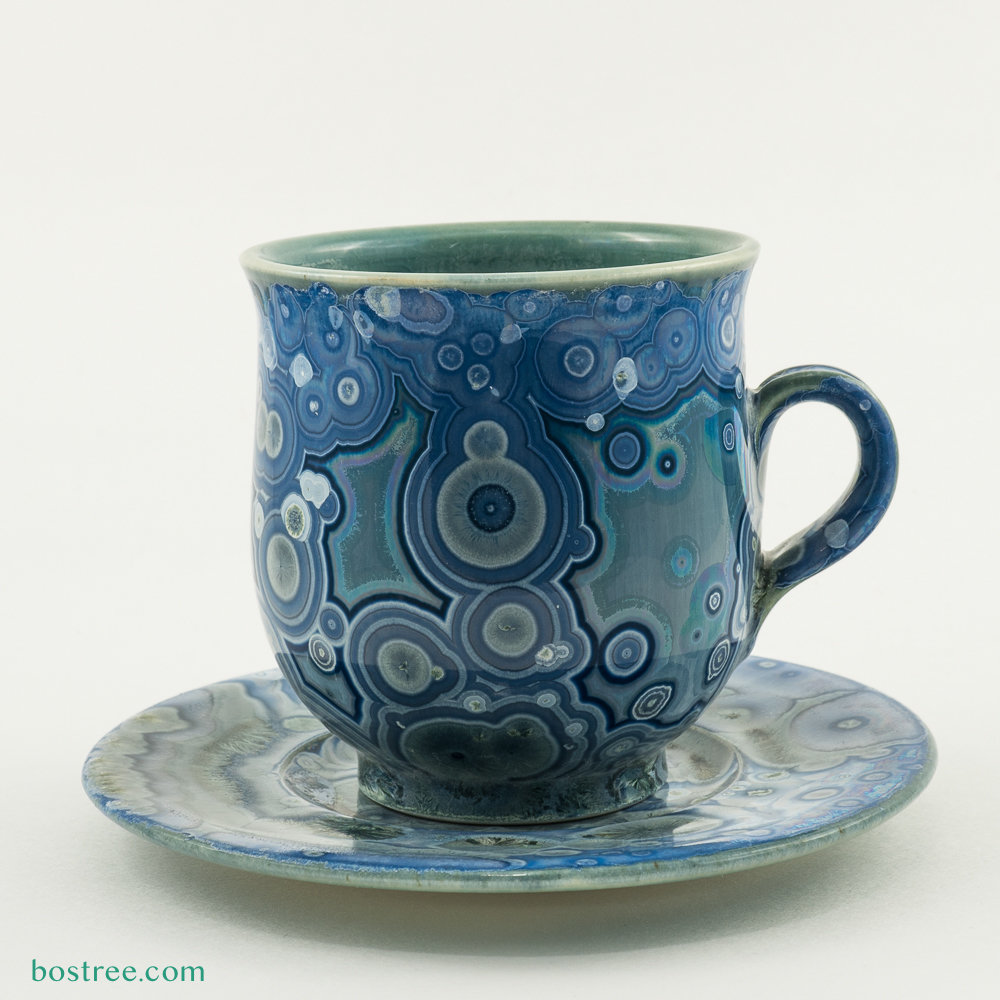 Crystalline Glaze Cup and Saucer by Andy Boswell #ABCS003