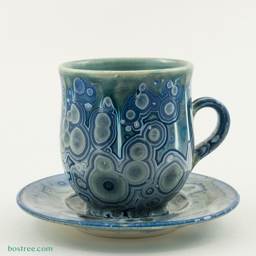 Crystalline Glaze Cup & Saucer by Andy Boswell #ABCS015