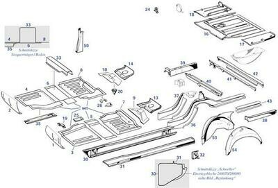 Mercedes Pagode plaatwerk