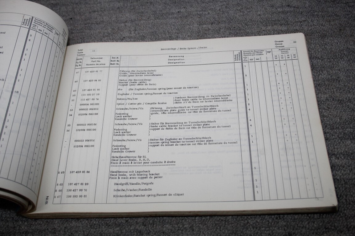 Parts catalogus 350SL/SLC (R107)