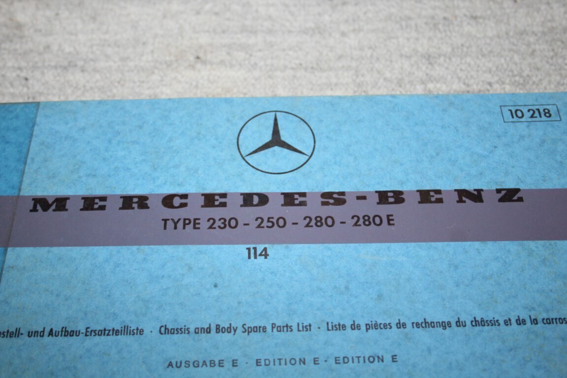 Parts catalogus W114