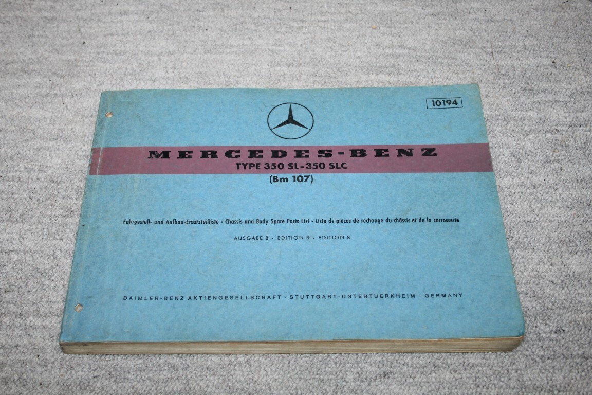 Parts catalogus 350SL / SLC