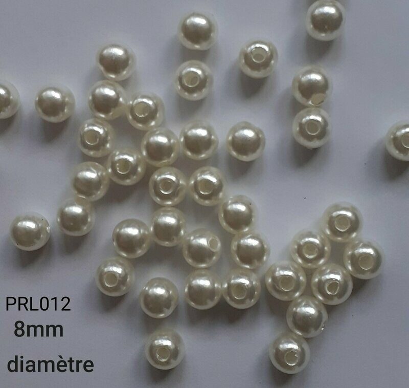 140 perles acryliques 8mm écru