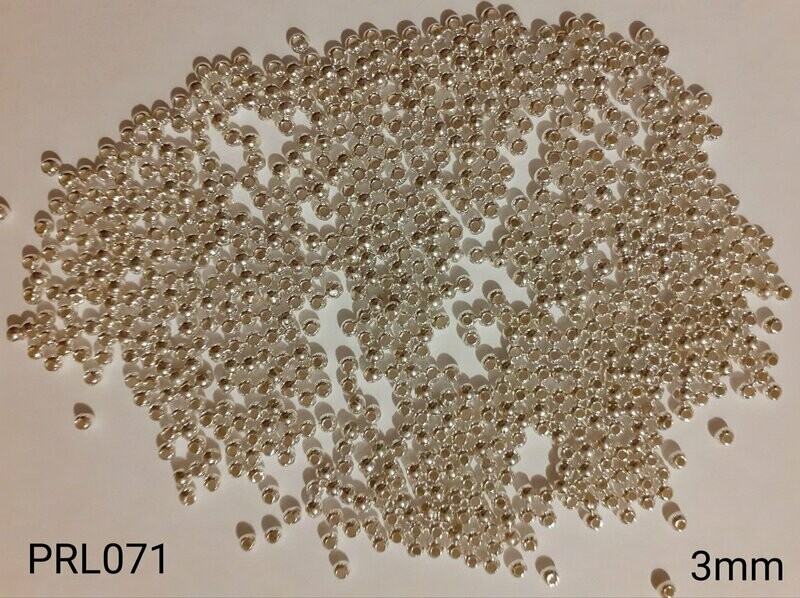 1200 perles 3mm argentées