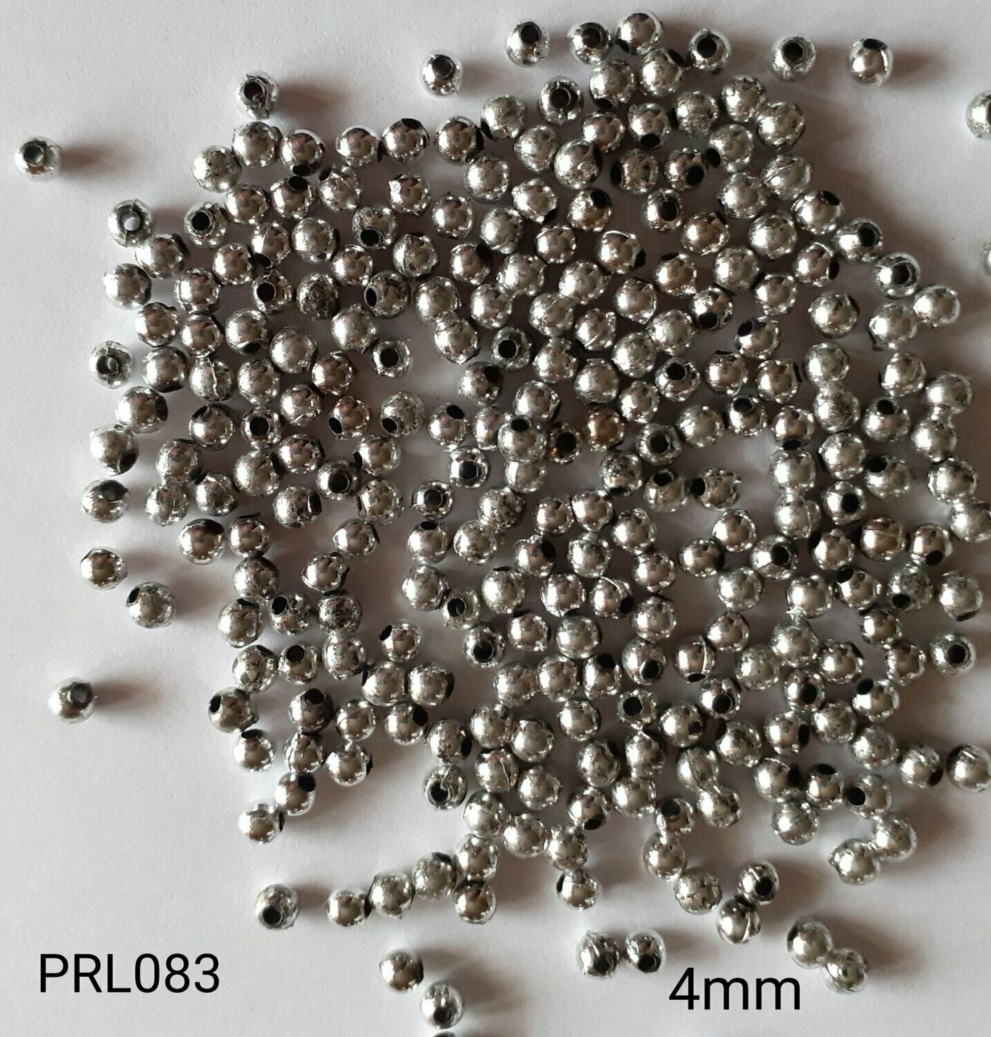 400 perles argentées 4mm