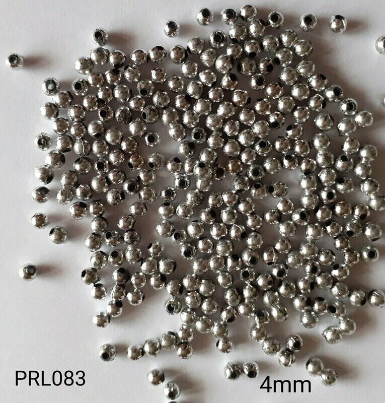 400 perles argentées 4mm