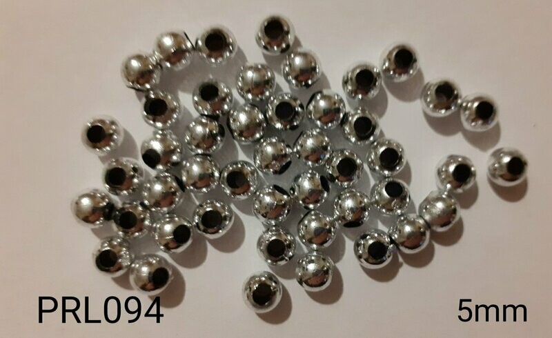120 perles rondes argentées 5mm