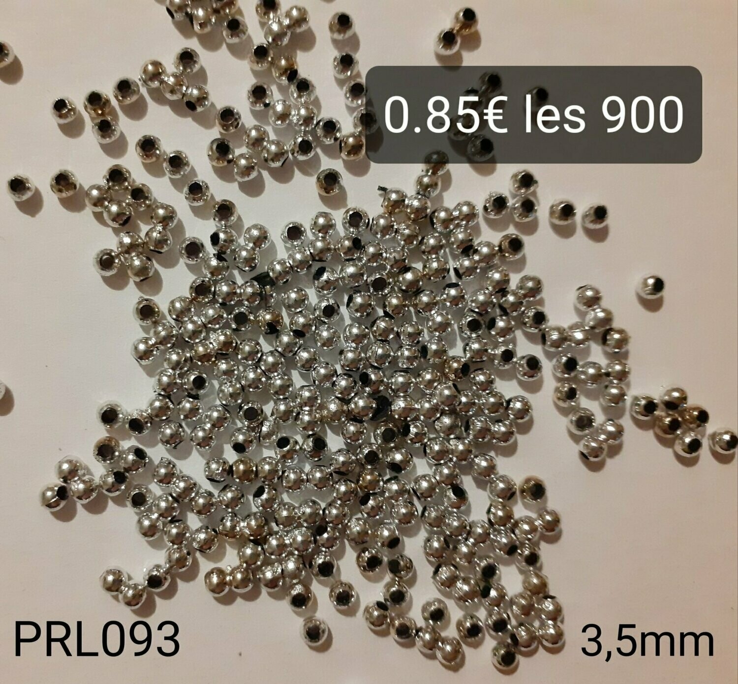 900 perles argentées 3.5mm
