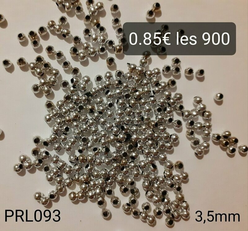 900 perles argentées 3.5mm