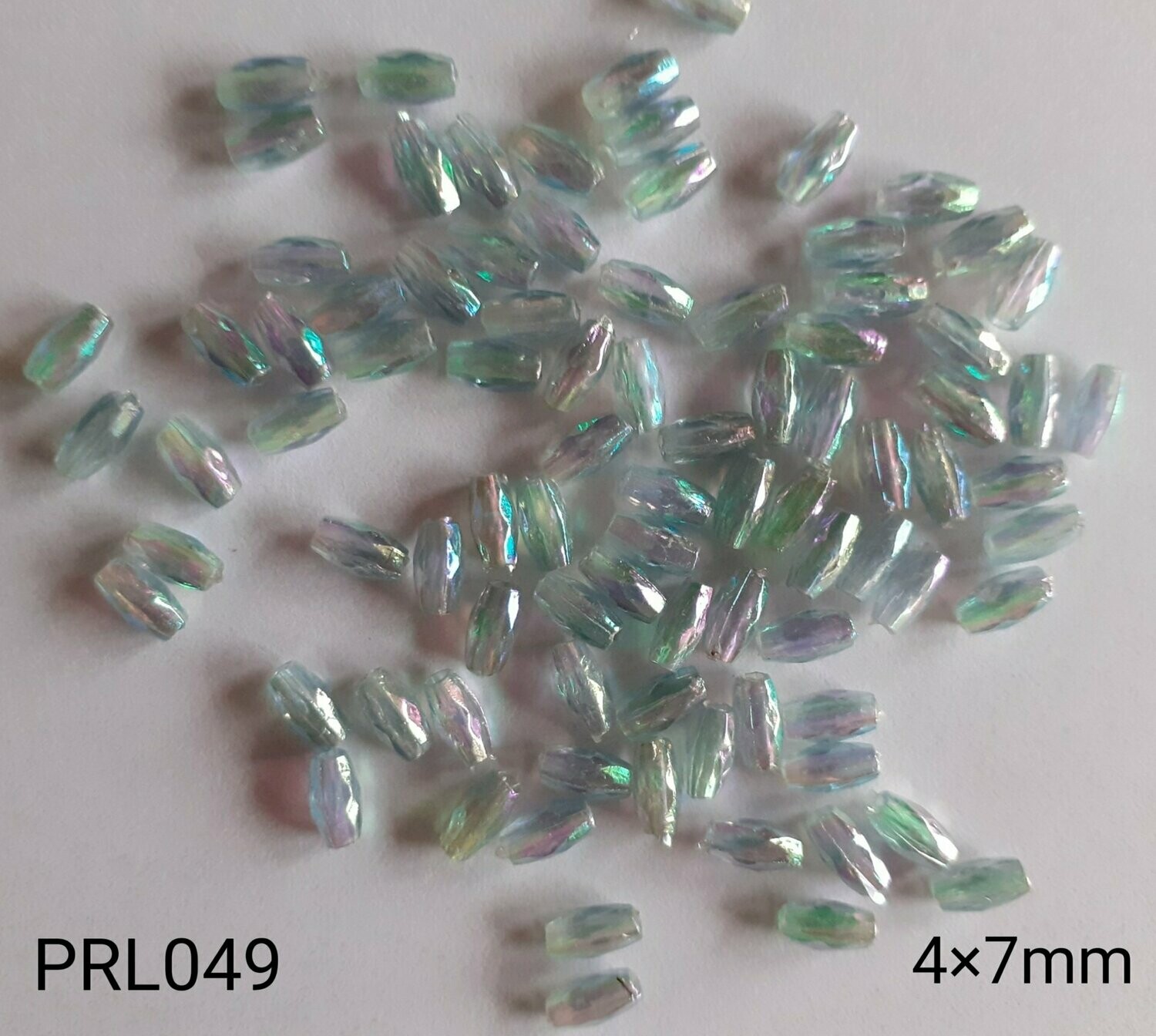 400 perles de riz 4x7mm nacré bleu gris