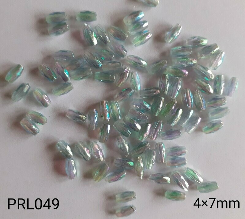 400 perles de riz 4x7mm nacré bleu gris