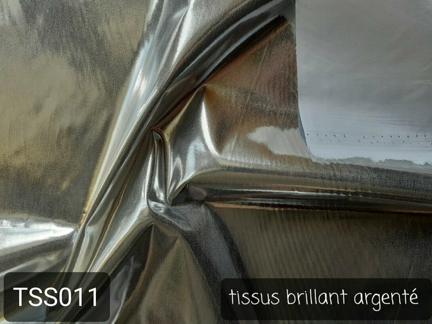 Tissus argenté effet miroir 