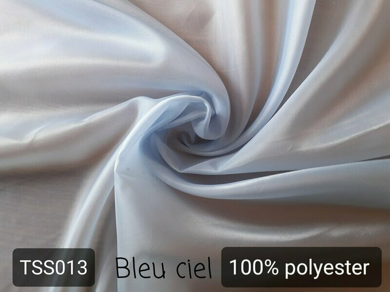 Doublure 100% polyester bleu ciel
