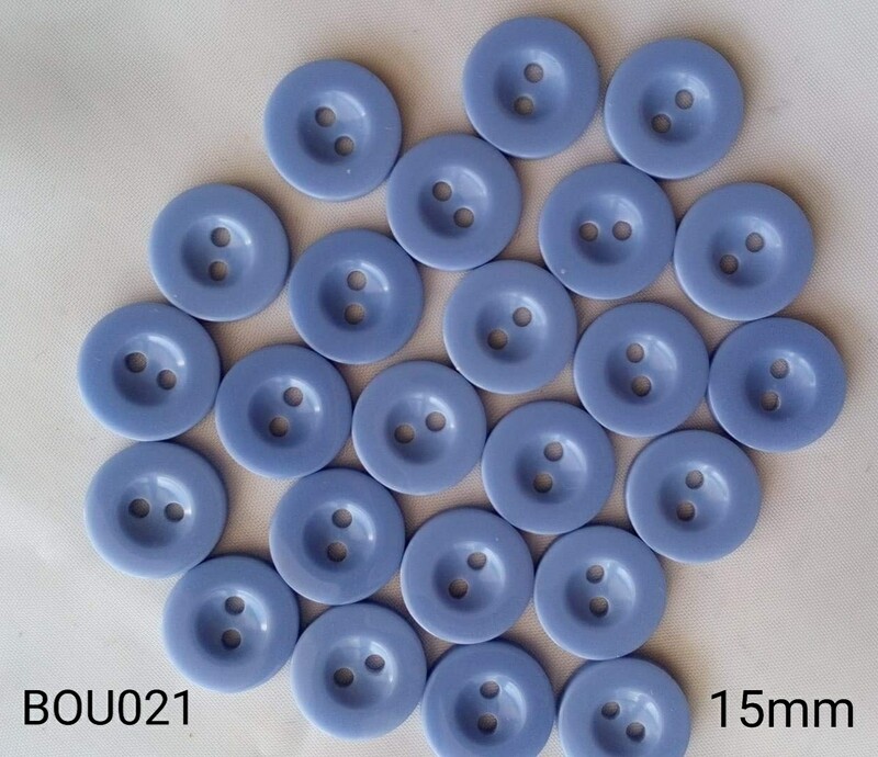 10 boutons 15 mm acrylique bleu