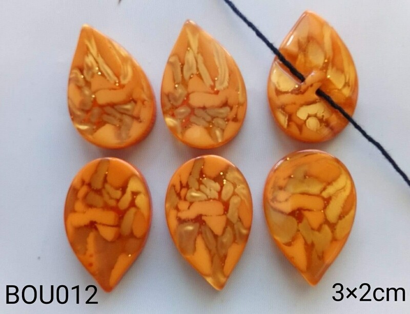 Grands boutons feuille acryliques 3*2cm / choisissez vos couleurs 